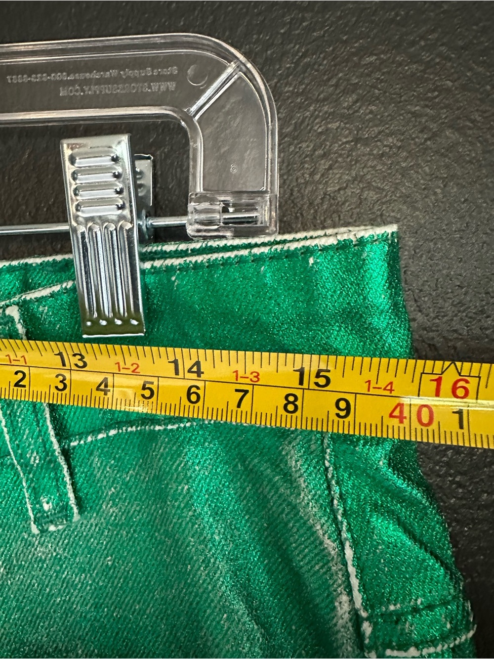 Free People Moxie Metallic Green Barrel Jeans Sample Factory Distressed NWOT 28 - Picture 6 of 15